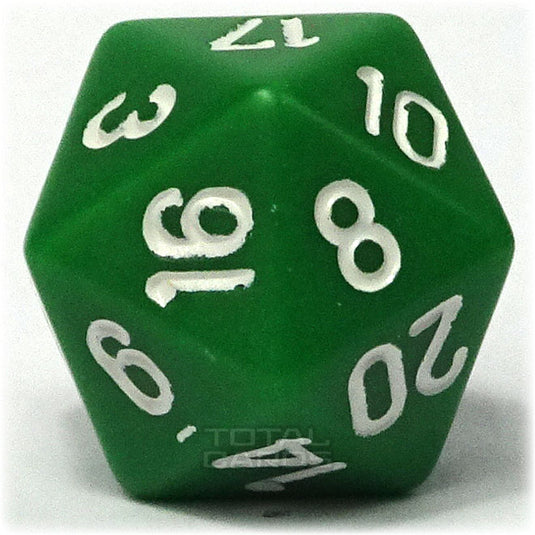 Chessex - Opaque 16mm D20 - Green w/White