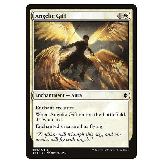 Magic The Gathering - Battle For Zendikar - Angelic Gift - 19/274 (Foil)