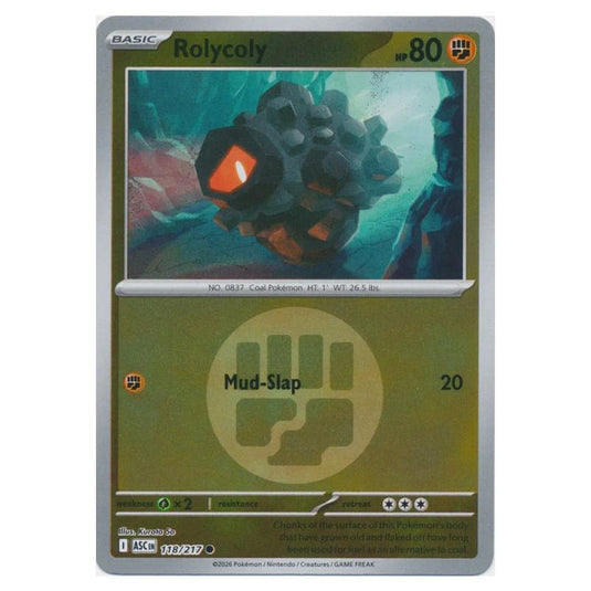 Pokemon - Mega Evolution - Ascended Heroes - Energy Reverse Holo - Rolycoly - 118/217