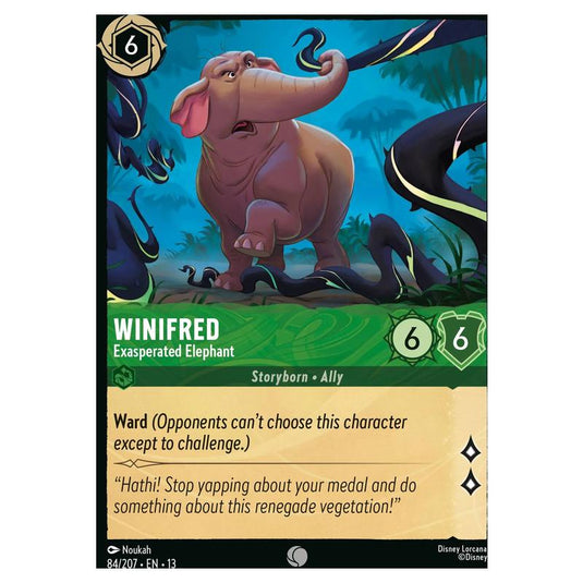 Lorcana - Attack of the Vine! - Winifred - Exasperated Elephant (Common) - 84/207