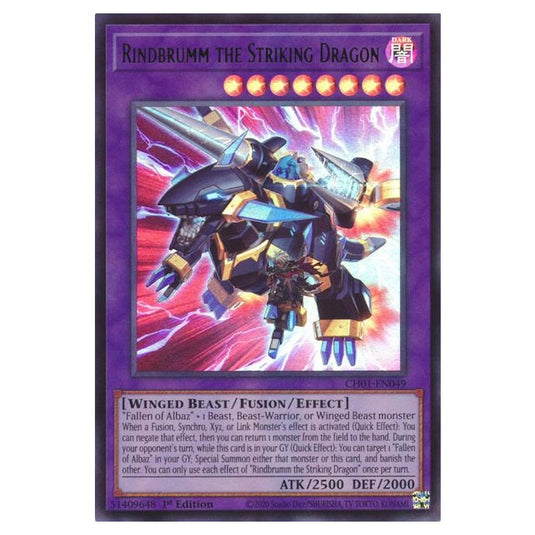Yu-Gi-Oh! - The Chronicles Deck - The Fallen & The Virtuous - Rindbrumm the Striking Dragon (Ultra Rare) - CH01-EN049