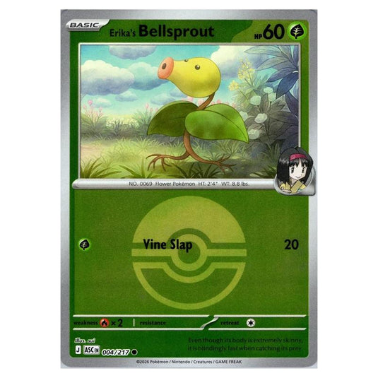 Pokemon - Mega Evolution - Ascended Heroes - Ball & Rocket Reverse Holo - Erika's Bellsprout - 004/217