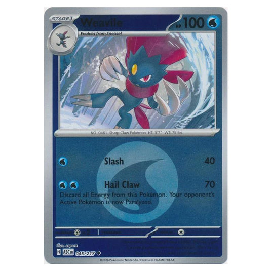Pokemon - Mega Evolution - Ascended Heroes - Energy Reverse Holo - Weavile - 045/217