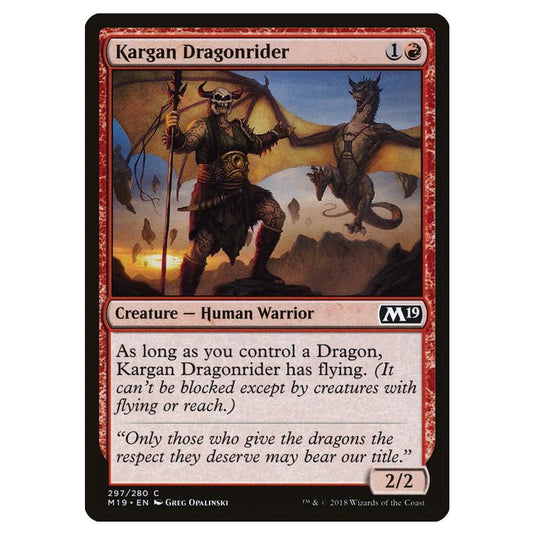 Magic the Gathering - Core Set 2019 - Kargan Dragonrider - 297/280