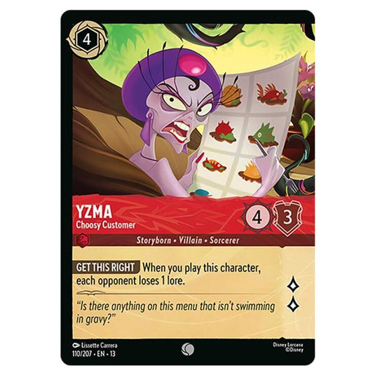 Lorcana - Attack of the Vine! - Yzma - Choosy Customer (Common) - 110/207
