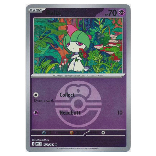 Pokemon - Mega Evolution - Ascended Heroes - Ball & Rocket Reverse Holo - Ralts - 087/217