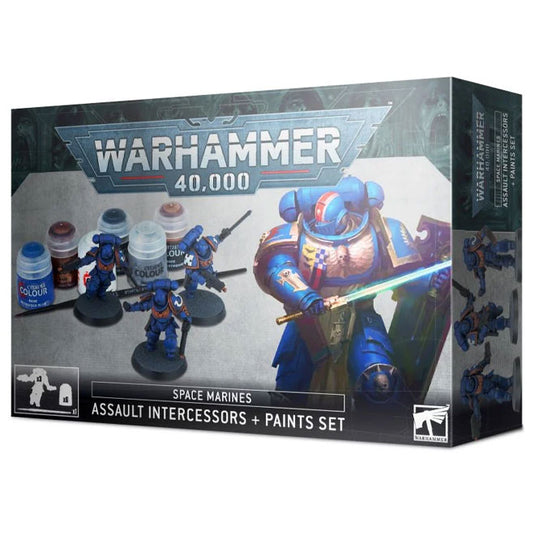 Warhammer 40,000 - Space Marines - Assault Intercessors + Paints Set