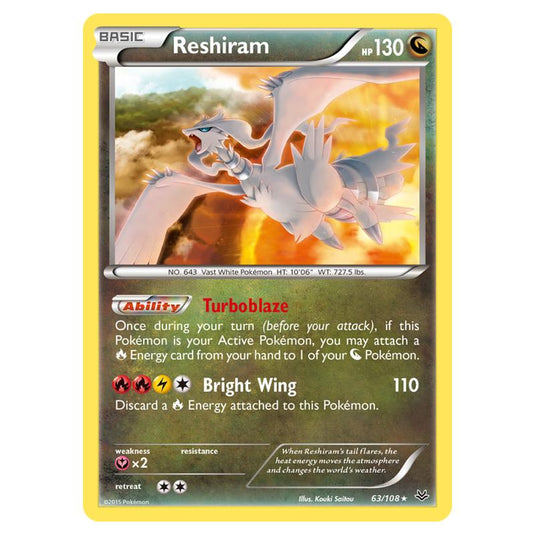 Pokemon - XY - Roaring Skies - Reshiram - 63/108 (Reverse Holo)