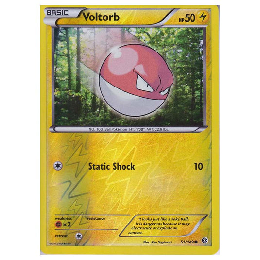 Pokemon - Black & White - Boundaries Crossed (Reverse Holo) - Voltorb 51/149