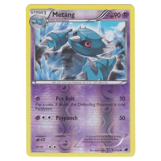 Pokemon - Black & White - Plasma Freeze - (Reverse Holo) Metang - 51/116