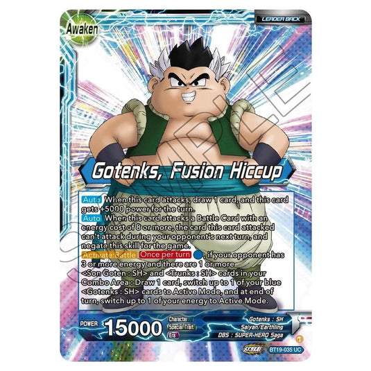 Dragon Ball Super - Fighter's Ambition - Son Goten & Trunks // Gotenks, Fusion Hiccup - BT19-035