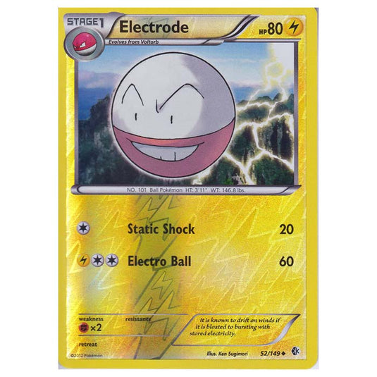 Pokemon - Black & White - Boundaries Crossed (Reverse Holo) - Electrode 52/149