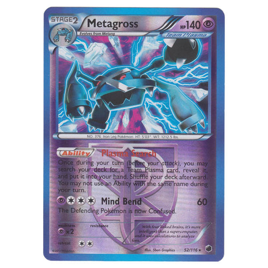 Pokemon - Black & White - Plasma Freeze - (Reverse Holo) Metagross - 52/116