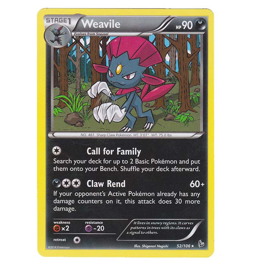 Pokemon - XY - Flashfire - Weavile - 52/106