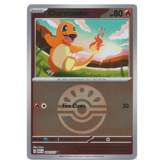 Pokemon - Mega Evolution - Ascended Heroes - Ball & Rocket Reverse Holo - Charmander - 020/217