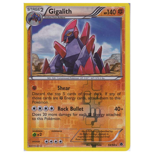 Pokemon - Black & White - Emerging Powers - (Reverse Holo) - Gigalith 53/98