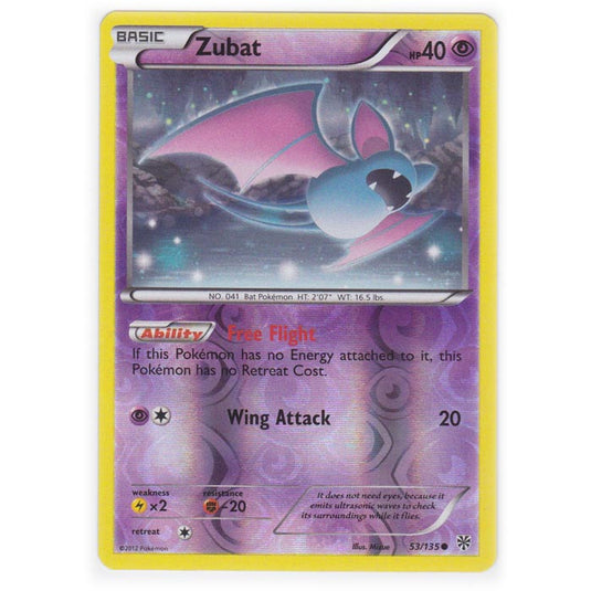 Pokemon - Black & White - Plasma Storm (Reverse Holo) - Zubat - 53/135