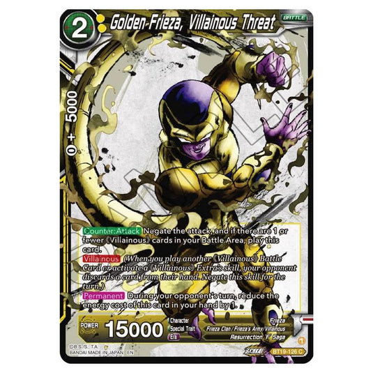 Dragon Ball Super - Fighter's Ambition - Golden Frieza, Villainous Threat - BT19-126