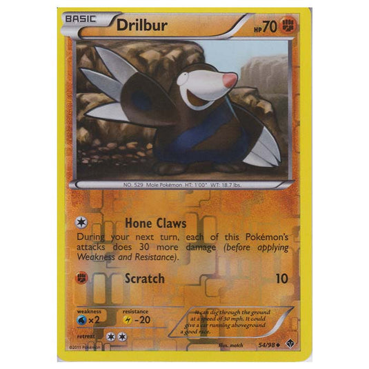 Pokemon - Black & White - Emerging Powers - (Reverse Holo) - Drilbur 54/98