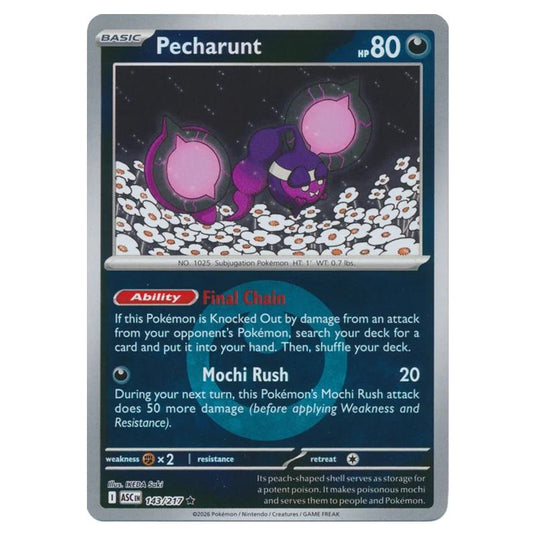 Pokemon - Mega Evolution - Ascended Heroes - Energy Reverse Holo - Pecharunt - 143/217