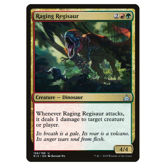 Magic The Gathering - Rivals Of Ixalan - Raging Regisaur - 168/196 (Foil)