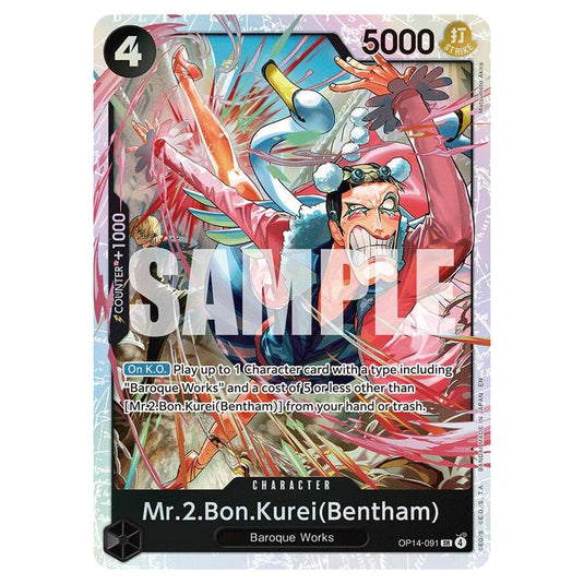 One Piece - OP14 - The Azure Sea's Seven - Mr.2.Bon.Kurei(Bentham) - OP14-091
