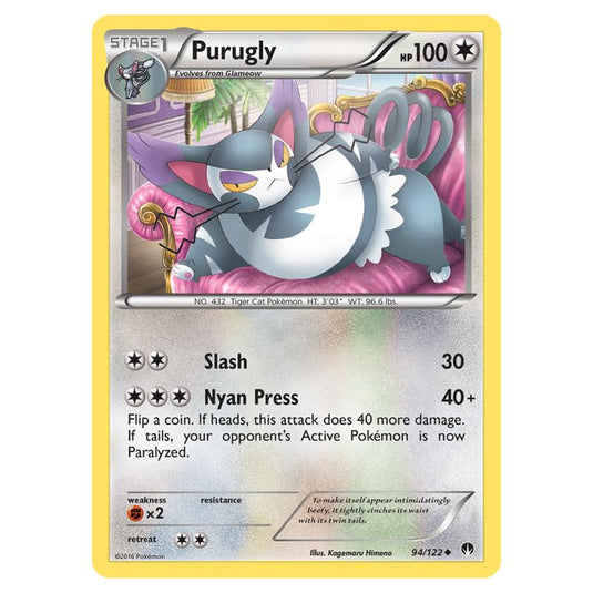 Pokemon - XY - Breakpoint - Purugly - 94/122 (Reverse Holo)