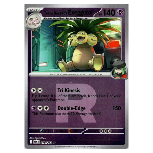 Pokemon - Mega Evolution - Ascended Heroes - Ball & Rocket Reverse Holo - Team Rocket's Exeggutor - 078/217