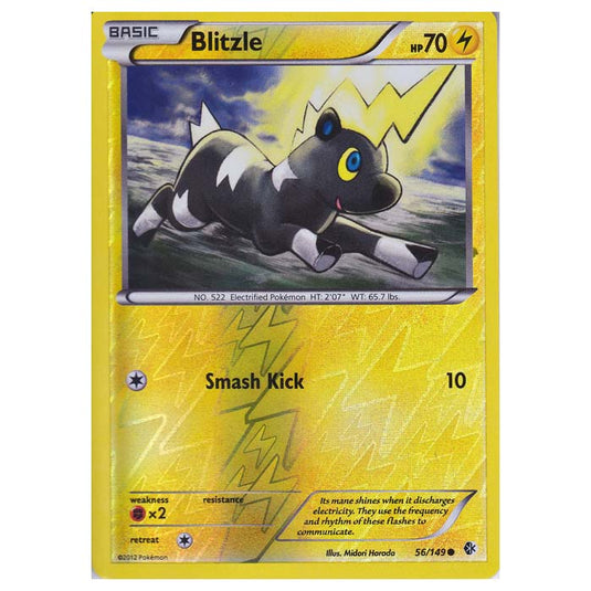 Pokemon - Black & White - Boundaries Crossed (Reverse Holo) - Blitzle 56/149