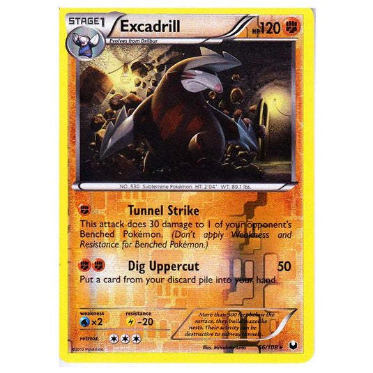 Pokemon - Black & White - Dark Explorers - (Reverse Holo) Excadrill - 56/108