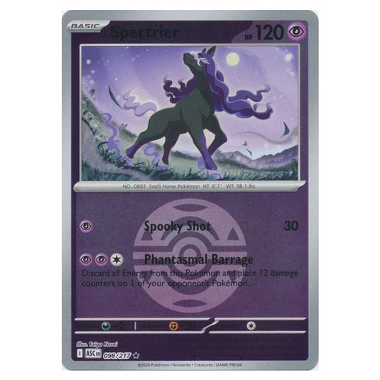 Pokemon - Mega Evolution - Ascended Heroes - Ball & Rocket Reverse Holo - Spectrier - 098/217