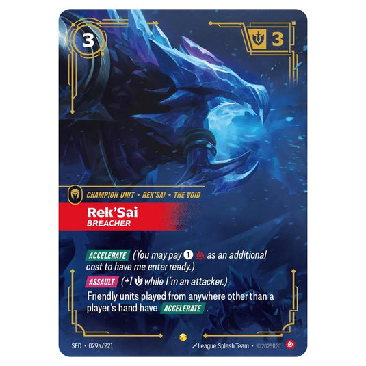 Riftbound: League of Legends TCG - Spiritforged - Rek'Sai - Breacher - 029a/221