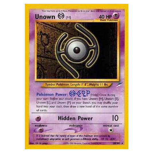 Pokemon - Neo Destiny - Unown [H] - 028/105