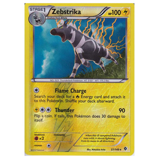 Pokemon - Black & White - Boundaries Crossed (Reverse Holo) - Zebstika 57/149