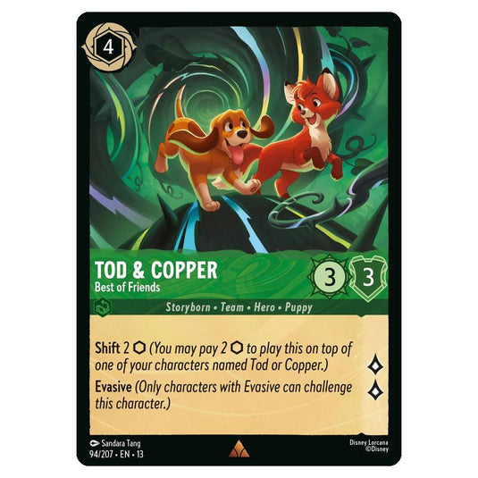 Lorcana - Attack of the Vine - Tod & Copper - Best of Friends (Rare) - 94/207