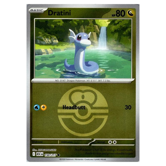 Pokemon - Mega Evolution - Ascended Heroes - Ball & Rocket Reverse Holo - Dratini - 150/217