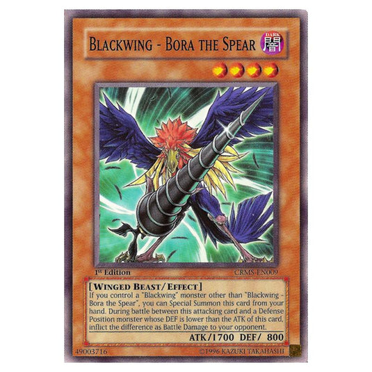Yu-Gi-Oh! - Crimson Crisis - Blackwing - Bora the Spear (Common) CRMS- Yu-Gi-Oh! - Crimson Crisis - Blackwing - Bora the Spear (Common) CRMS-