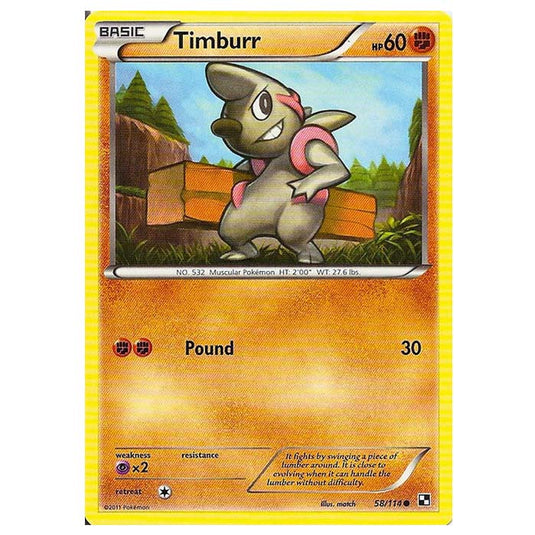 Pokemon - Black & White - Timburr 58/114