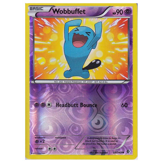 Pokemon - Black & White - Boundaries Crossed (Reverse Holo) - Wobbuffet 58/149