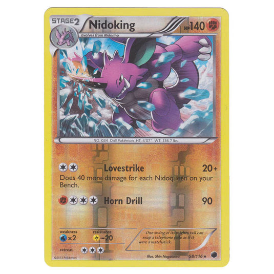 Pokemon - Black & White - Plasma Freeze - (Reverse Holo) Nidoking - 58/116