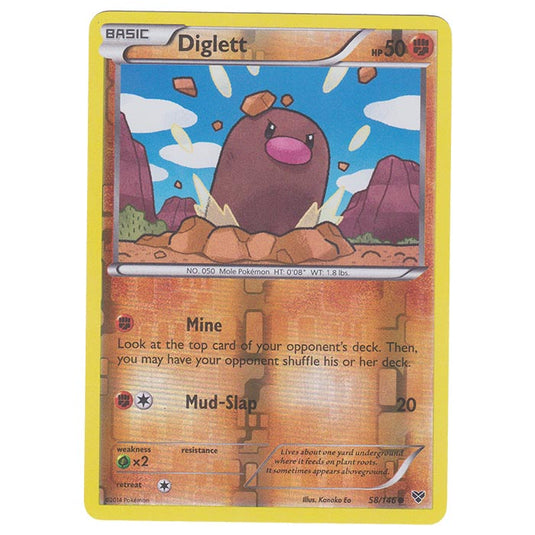 Pokemon - XY Base Set - (Reverse Holo) Diglett - 58/146