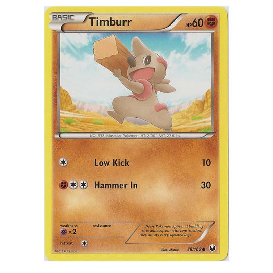 Pokemon - Black & White - Dark Explorers - Timburr - 58/108