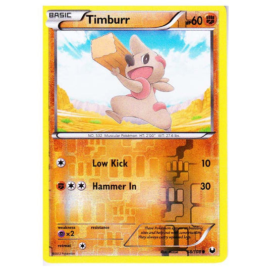 Pokemon - Black & White - Dark Explorers - (Reverse Holo) Timburr - 58/108