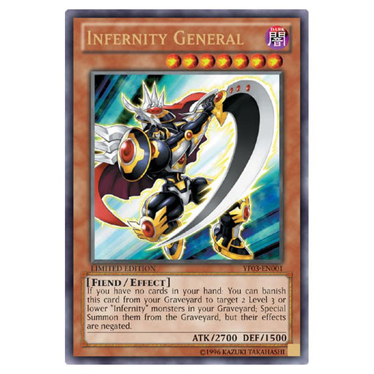 Yu-Gi-Oh! - Yu-Gi-Oh! 5D's Volume 3 promotional card - Infernity General (Ultra Rare) YF03-EN001