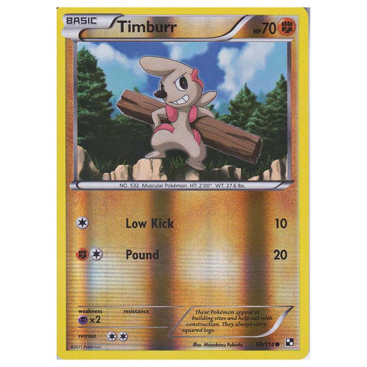 Pokemon - Black & White - (Reverse Holo) Timburr 59/114