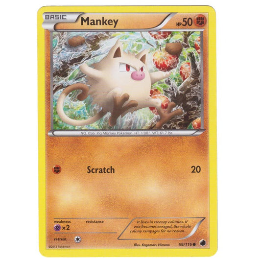 Pokemon - Black & White - Plasma Freeze - Mankey - 59/116