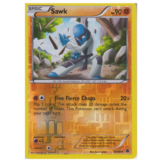 Pokemon - Black & White - Emerging Powers - (Reverse Holo) - Sawk 59/98