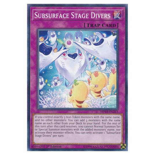 Yu-Gi-Oh! - 2019 Gold Sarcophagus Tin Mega Pack - Subsurface Stage Divers (Common) MP19-EN215