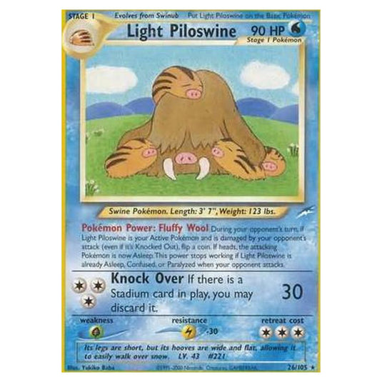 Pokemon - Neo Destiny - Light Piloswine - 026/105