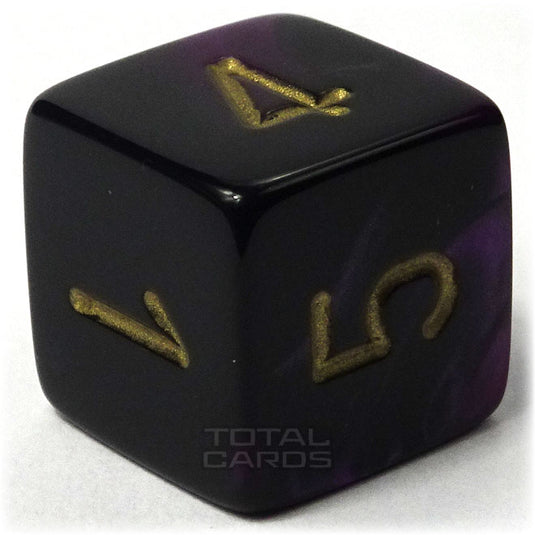 Chessex - Gemini 16mm D6 - Black-Purple w/Gold